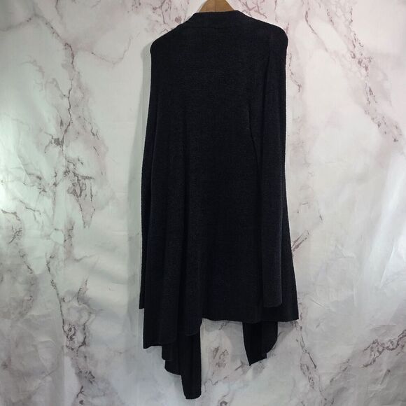 Barefoot Dreams Cardigan Womens L XL Black Bamboo Chic Light Wrap Drape Long - Picture 5 of 13